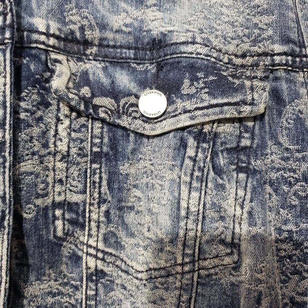 Liverpool Jeans Company Denim Distressed Blue Acid Wash Women's Jacket L - Picture 5 of 16